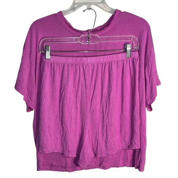 Nordstrom Rack Magenta Lounge Set – T-Shirt & Shorts – Rayon Blend Size M - Picture 1 of 8
